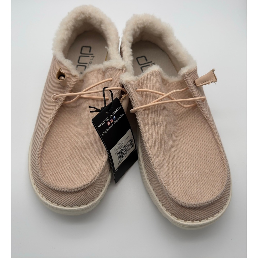 HEY DUDE Wendy Corduroy Cream Ivory Lightweight Slip-On‎ Women's Shoe Sz 9